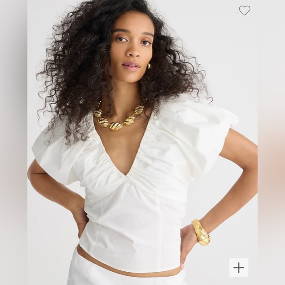 NWT Cecily Top in Stretch Cotton Poplin Blend - Picture 1 of 7